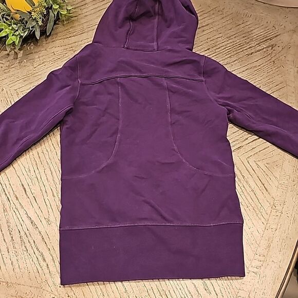 Purple zip up hooded Jacket w/ thumb holes SizeS - Picture 5 of 6